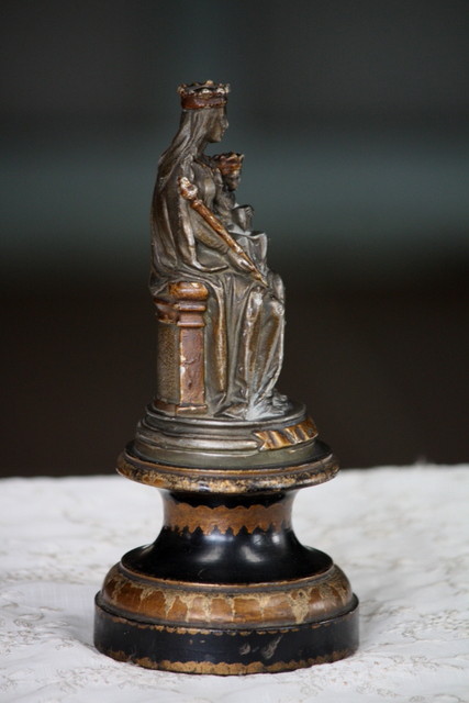 レーピ》欧州教会使用創業100年木彫りブランド木彫り 聖母マリア像「ルネサンス」聖母子像ブラウン・濃淡2色（手彩色）高さ15cm 保証書付
