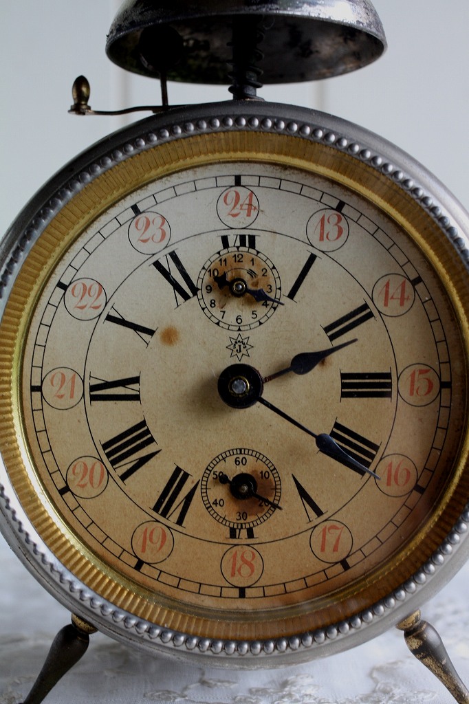 完動品 1900年代初期 ドイツ製 アンティーク ユンハンス JUNGHANS 初期のヘソ型 機械式目覚まし時計 お勧めの逸品 - ノッティン