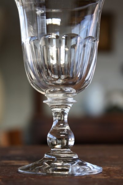 画像1: 1900年代初期 オールドバカラ フランス製 アンティーク ワイングラス クリスタルガラス 口径6.2ｃｍ　全高11.7ｃｍ