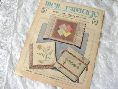 画像1: 1936年　Ａ　フランス製　　アンティーク手芸新聞　Mon Ouvrage 古い紙物は素敵です！