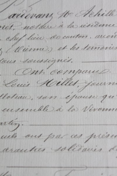 画像1: 1800年代　フランスの古文書　アンティーク・マニュスクリ　枯れたインク　美しい手書き文字　1種類　1枚　4ページ