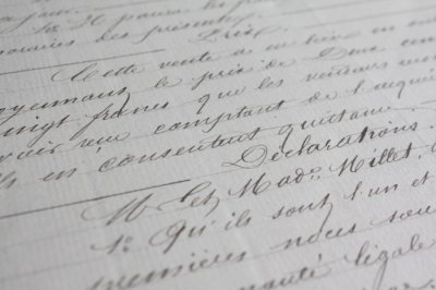 画像3: 1800年代　フランスの古文書　アンティーク・マニュスクリ　枯れたインク　美しい手書き文字　5種類　5枚　4ページ