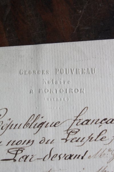 画像1: 1800年代　フランスの古文書　アンティーク・マニュスクリ　枯れたインク　美しい手書き文字　1種類　1枚　4ページ