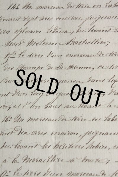 画像4: 1800年代　フランスの古文書　アンティーク・マニュスクリ　枯れたインク　美しい手書き文字　見開き1枚　4ページ (4)