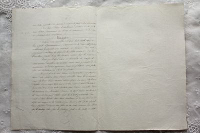 画像2: ★トップにナポレオンの文字★ 1800年代　フランスの古文書　アンティーク・マニュスクリ　枯れたインク　美しい手書き文字　見開き 1枚　3ページ