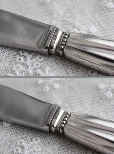 画像1: デンマーク王室御用達の名品　ジョージ・ジェンセンの代表　エコーン　純銀製　大型ナイフ　23.2cm　89ｇ　お買い得価格にて！