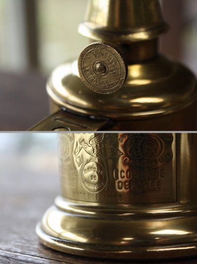 画像2: 1883年　フランス製　PARIS　ピジョン　アンティーク・オイルランプ　真鍮タンク　点灯テスト済　希少な実用品　高 23.5ｃｍ 