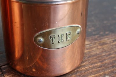 画像2: お買い得！　珍しい銅製　キャニスター　Cafe　Sucre The　3点セット　真鍮ツマミにニッケルプレート　1900年代中期　フランス製