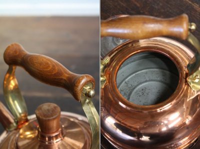 画像3: お買い得　1985年　英国ビンテージ　銅製ケトル (クロム・コイル付）　湯が沸くのが早い優れものです！　1.5リットル　木製ハンドル