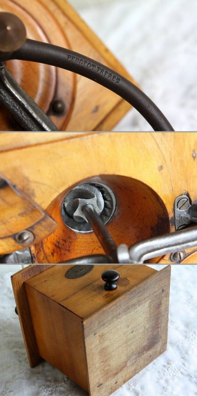 画像3: 希少美品　1850〜1930年　フランス製　アンティーク　プジョー　コーヒーミル　T型（大）クルミ材＆鋳鉄　刃は完全メンテナンス済の極美