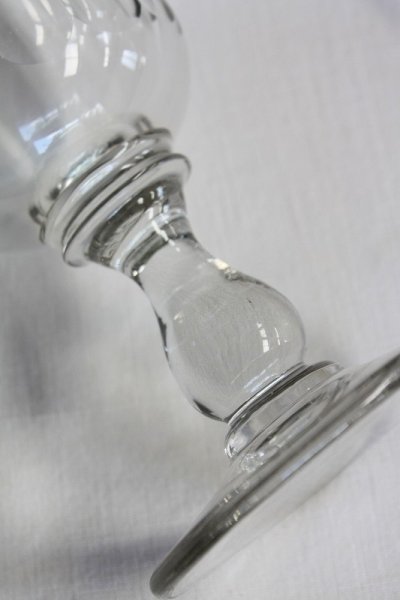 画像1: オールドバカラ 1900年代初期 フランス製 アンティークワイングラス クリスタルガラス チューリップ型　口径8.0ｃｍ　全高15.2ｃｍ