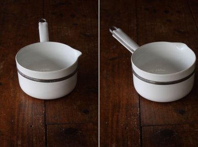 画像3: 1930年代　フランス製　リモージュ　LIMOGES　ALUMINITE　純白磁の美しい片手鍋　サイズ２　直径14.3ｃｍ　全長22.7ｃｍ