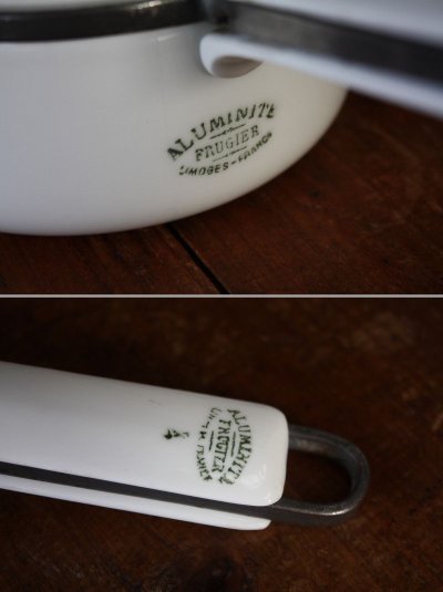 画像3: 1930年代　フランス製　リモージュ　LIMOGES　ALUMINITE　純白磁の美しい片手鍋　サイズ４　直径18ｃｍ　全長29.5ｃｍ