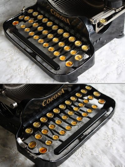 画像2: 希少な完働美品　アンティーク　タイプライター　歴史的名機　コロナ3 美しい黒のホーロー　収納ケース付　1912〜21年　アメリカ製