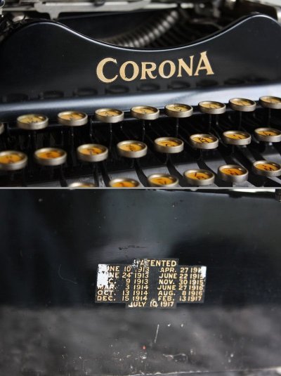 画像3: 希少な完働美品　アンティーク　タイプライター　歴史的名機　コロナ3 美しい黒のホーロー　収納ケース付　1912〜21年　アメリカ製