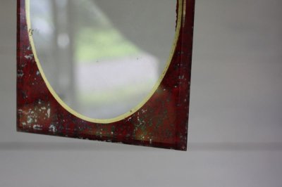 画像3: 希少美品　1900年代初期　フレンチ・アンティーク　大型ガラス　リボンフォトフレーム　厚いガラスに　リボンモチーフ　高20.0×11.2ｃｍ