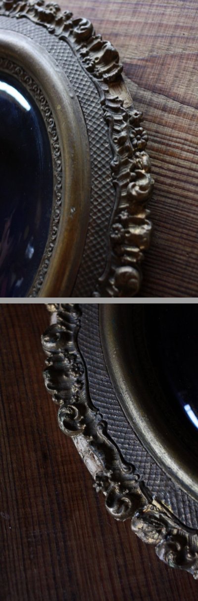 画像2: 希少　1900年代初期　フランス製　アンティーク　マリア像　枯金彩装飾　ガラスドーム楕円額　メダイヨン　レリーフ　34×28ｃｍ