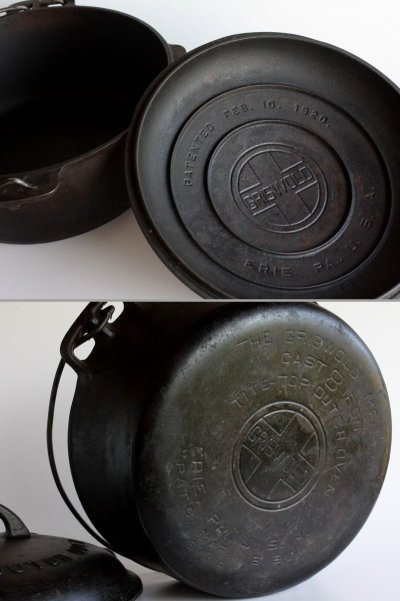 画像3: 希少　1919〜1940年　GRISWOLD No.8（グリスウオルド）　アンティーク　ダッチオーブン　鋳鉄製　最大径31ｃｍ　3.7kg　アメリカ製