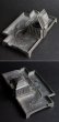 画像3: アンティーク　インクウェル　ペントレー　枯れた金属製　硝子インクポット　リボンモチーフ　1900年代初期　フランス製 (3)