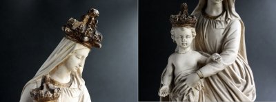 画像2: 1900年代初期　フランス製　アンティーク　とても優しいお顔の大きなマリア像　勝利の聖母　Notre Dame des Victoires　全高 49.5cm　3kg