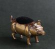 画像4: 1900年代初期 フランス製 アンティーク 銅製 豚のピンクッション まち針2本付き (4)
