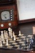 画像2: 1900年代中期　フランス製　ビンテージ　チェス　フルセット　木製駒32個　木箱付き　キング駒7.5ｃｍ　チェス盤 36.0×36.0ｃｍ (2)