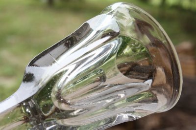 画像3: アンティーク　トロンプイユ　グラス　全高10.6ｃｍ　213ｇ　気泡入り　極厚底ガラス　1900年代初期　フランス製
