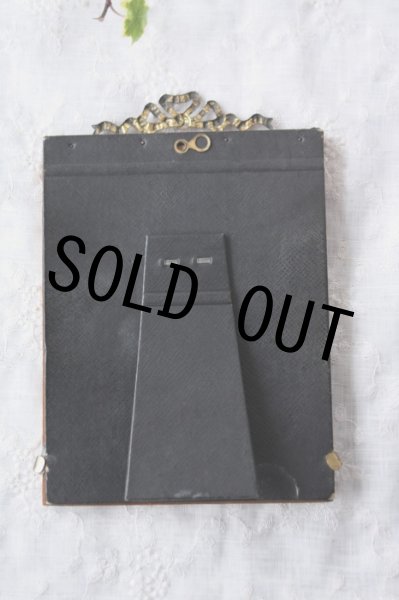 画像5: フランス製　アンティーク　フォトフレーム　枯れた真鍮リボン＆縁取り　エッフェル塔 ポストカード付　全高 20.5ｃｍ (5)