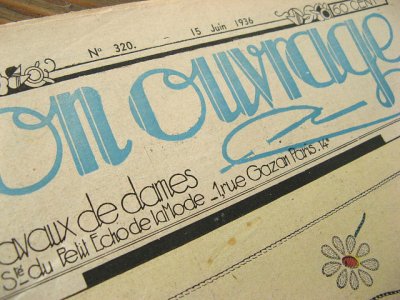 画像1: 1936年　Ａ　フランス製　　アンティーク手芸新聞　Mon Ouvrage 古い紙物は素敵です！