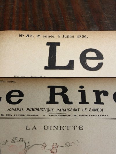 画像1: 1896年製　フランス　PARIS　アンティーク　Le Rire　社会風刺誌　猫を抱きしめる天使と貴婦人　12ページ　30.5×23.5ｃｍ