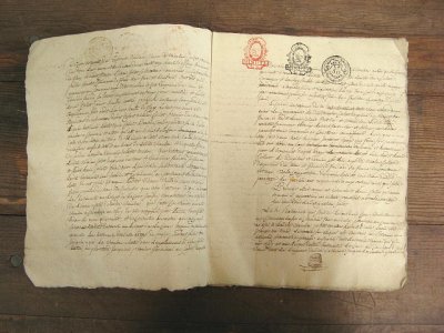 画像1: 1800年代初期　フランス　アンティーク　マニュスクリ古文書　