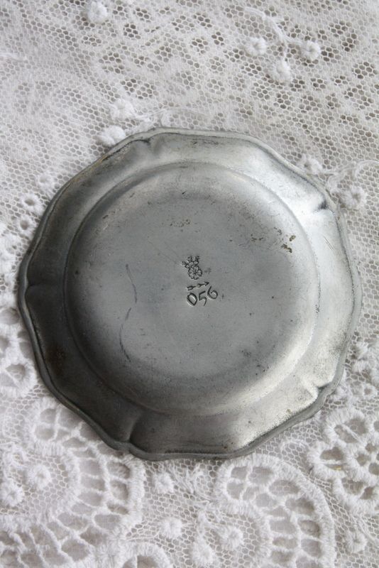 年代初期 フランス製 アンティーク ピューター・プレート 豆皿