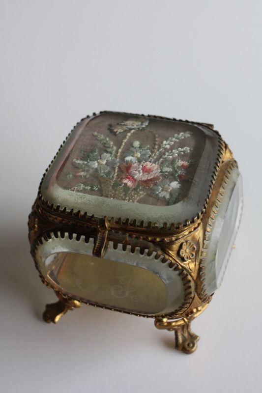 19世紀　フランスアンティーク　美しく枯れたジュエリーボックス