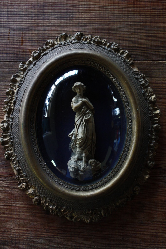 希少 1900年代初期 フランス製 アンティーク マリア像 枯金彩装飾 