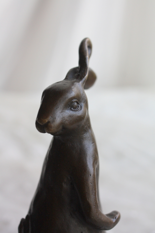 フランス製 とても愛らしいウサギの親子のオブジェ 852ｇと 大変重量感