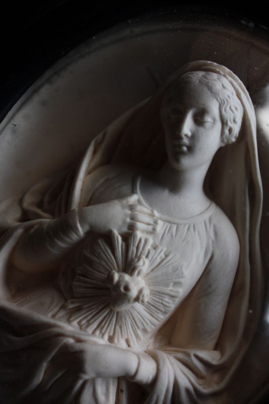 1900年代初期 フランス製 アンティーク 優しいお顔の聖母マリア像 黒木 
