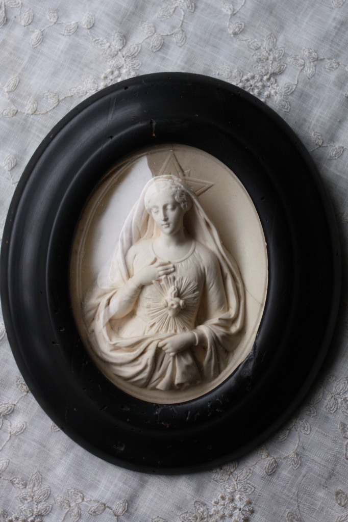 1900年代初期 フランス製 アンティーク 優しいお顔の聖母マリア像 黒木