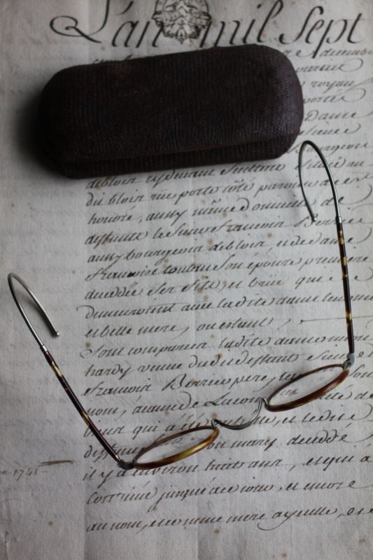 1900年代初期 フランス製 アンティーク 状態の良い丸メガネ 眼鏡 実用