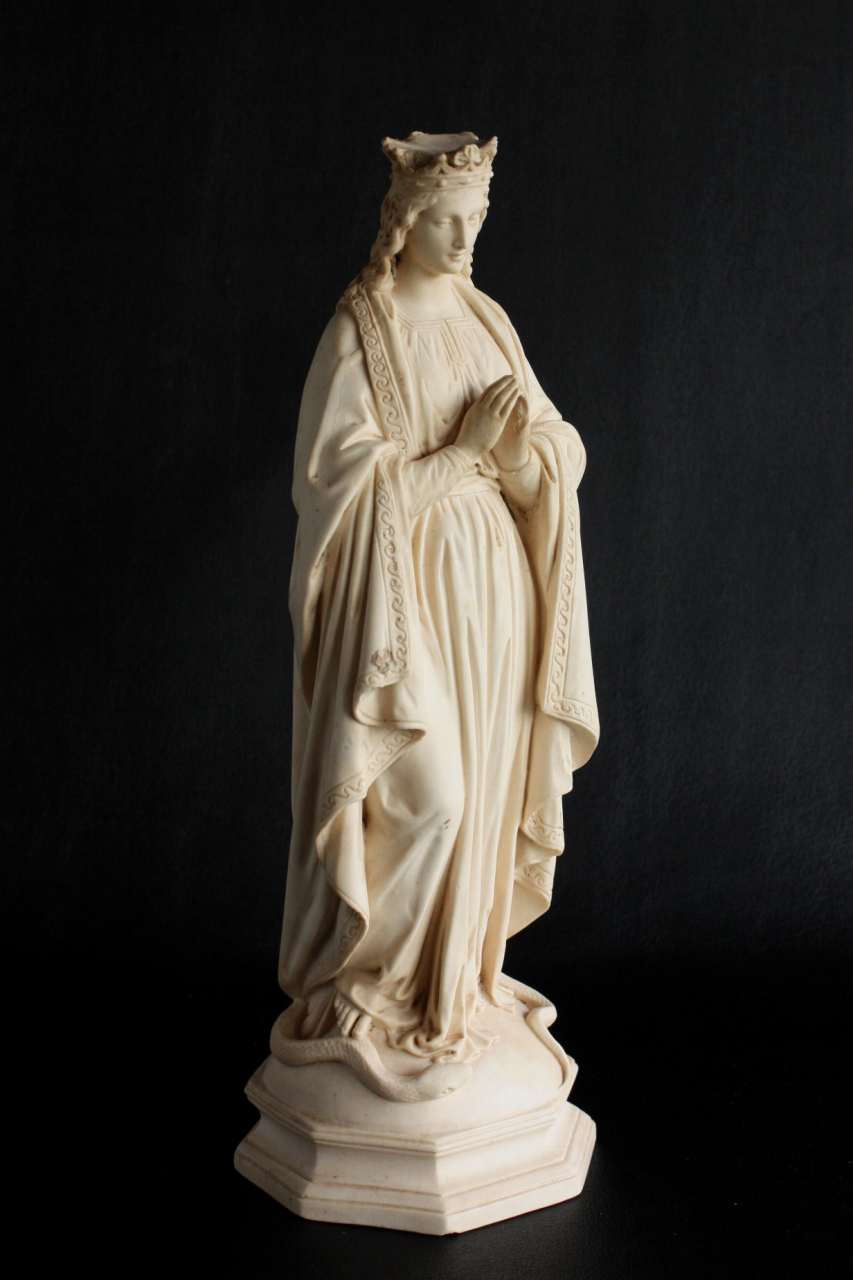 フランスアンティーク 聖母マリアの胸像 若きマリア像 アンティーク 