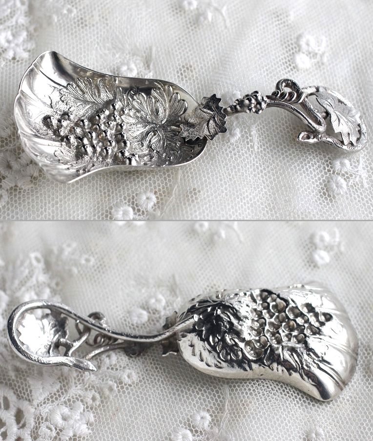 英国アンティーク 純銀製 キャディ スプーン 1883年製