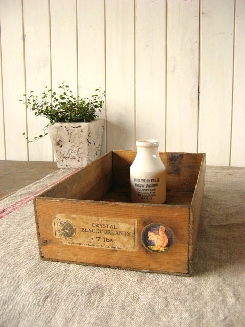 リスのロゴが何とも可愛い☆英国ビンテージ 古い木箱 小物入れに、お洒落（1900年代中期） - ノッティン アンティークス